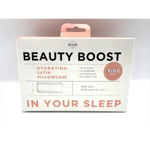 Shine Beauty Boost Hydrating Satin Pillowcase Size KING - NEW IN BOX
